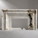 White Marble fireplace in Calacatta Monet - Image 3