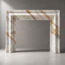 bolection marble fireplace in Calacatta Gold - Image 5