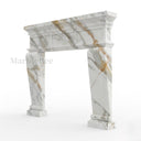 White Marble fireplace in Calacatta Gold - Image 4