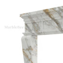 White Marble fireplace in Calacatta Gold - Image 5