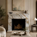 White Marble fireplace in Calacatta Gold - Image 2
