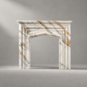 Marble fireplace for sale in Calacatta Gold - Image 4