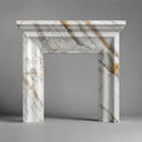 Marble fireplace hearth in Calacatta Gold - Image 6