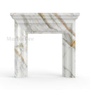 Marble fireplace hearth in Calacatta Gold - Image 1