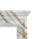 Marble fireplace hearth in Calacatta Gold - Image 5