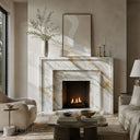 Marble fireplace surround in Calacatta Gold - Image 4
