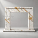 Marble fireplace for sale in Calacatta Gold - Image 5
