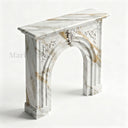 Marble fireplace hearth in Calacatta Gold - Image 5