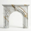 Marble fireplace hearth in Calacatta Gold - Image 1