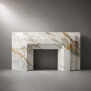 Marble electric fireplace in Calacatta Gold - Image 5