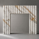 Marble fireplace for sale in Calacatta Gold - Image 3