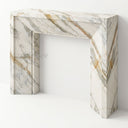 Marble fireplace hearth in Calacatta Gold - Image 8
