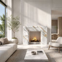 Marble fireplace hearth in Calacatta Gold - Image 3
