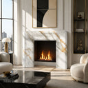 Marble fireplace hearth in Calacatta Gold - Image 2