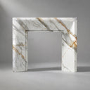 Marble fireplace hearth in Calacatta Gold - Image 6