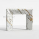 Marble fireplace hearth in Calacatta Gold - Image 1