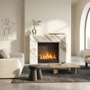 Marble fireplace hearth in Calacatta Gold - Image 4