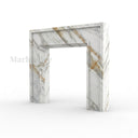 Marble fireplace mantel in Calacatta Gold - Image 7