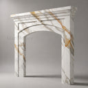 Marble fireplace for sale in Calacatta Gold - Image 3