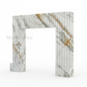 Marble fireplace hearth in Calacatta Gold - Image 6