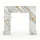 Marble fireplace hearth in Calacatta Gold - Image 1