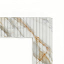 Marble fireplace hearth in Calacatta Gold - Image 4