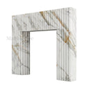 Marble fireplace mantel in Calacatta Gold - Image 3