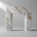 Marble fireplace mantel in Calacatta Gold - Image 6