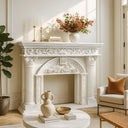 Custom Marble Fireplace 52" Tall