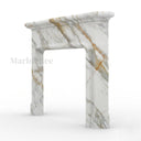 Marble fireplace hearth in Calacatta Gold - Image 5