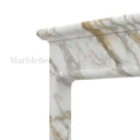 Marble fireplace hearth in Calacatta Gold - Image 3