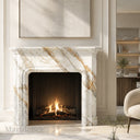 Marble fireplace hearth in Calacatta Gold - Image 2