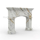 Marble fireplace mantel in Calacatta Gold - Image 7