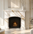 Marble fireplace mantel in Calacatta Gold - Image 4