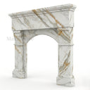 White marble fireplace in Calacatta Gold - Image 1