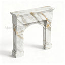 White marble fireplace in Calacatta Gold - Image 3
