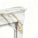 White marble fireplace in Calacatta Gold - Image 6