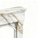 White marble fireplace in Calacatta Gold - Image 6