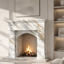 White marble fireplace in Calacatta Gold - Image 2