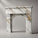 White marble fireplace in Calacatta Gold - Image 7