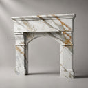 White marble fireplace in Calacatta Gold - Image 7