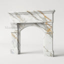 White marble fireplace in Calacatta Gold - Image 4