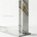 White marble fireplace in Calacatta Gold - Image 6