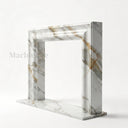 White marble fireplace in Calacatta Gold - Image 3