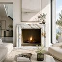 White marble fireplace in Calacatta Gold - Image 2