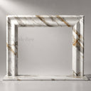 White marble fireplace in Calacatta Gold - Image 5