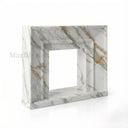 White marble fireplace in Calacatta Gold - Image 5