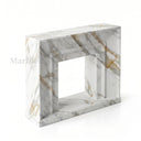 White marble fireplace in Calacatta Gold - Image 4
