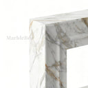 White marble fireplace in Calacatta Gold - Image 6
