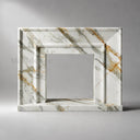 White marble fireplace in Calacatta Gold - Image 3